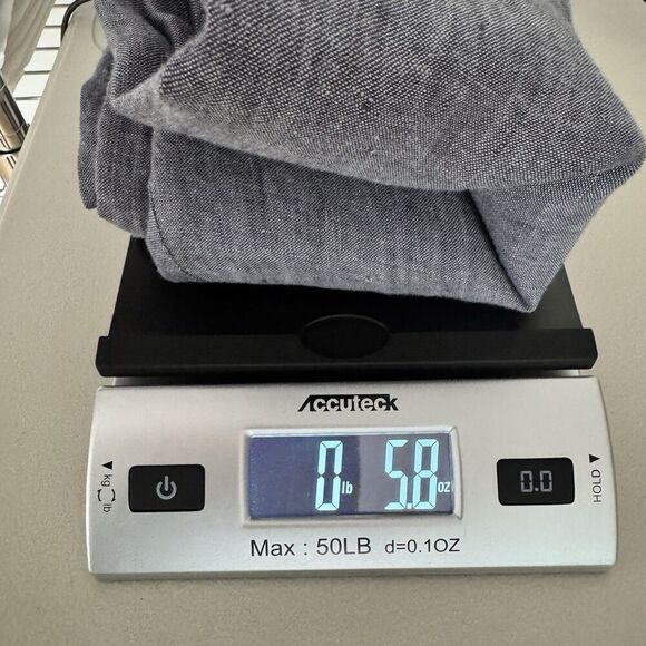 Chalet Et Ceci Linen Short Sleeve Dress M Gray Pocket Minimal Coastal Lagenlook - Picture 14 of 14